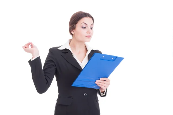 Upptagen och arrogant kvinna business inspektör eller handledare — Stockfoto