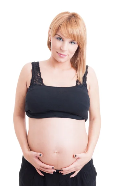 Unga blonda och vackra framtida mamma gravid — Stockfoto