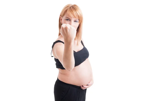 Arg och skyddande framtida mamma gravid — Stockfoto