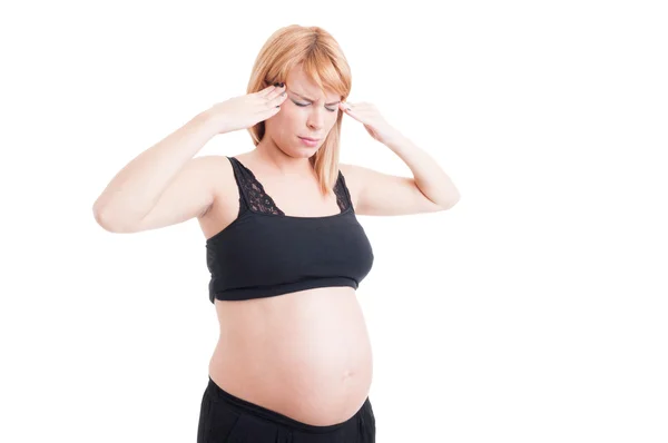 Wanita hamil muda mengalami migrain — Stok Foto