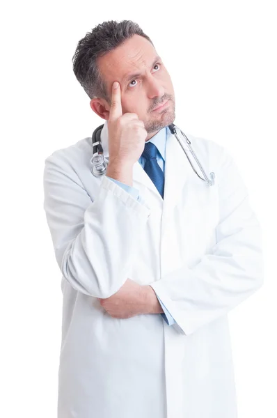 Smart young and handsome medic or doctor thinking — Stock Photo, Image