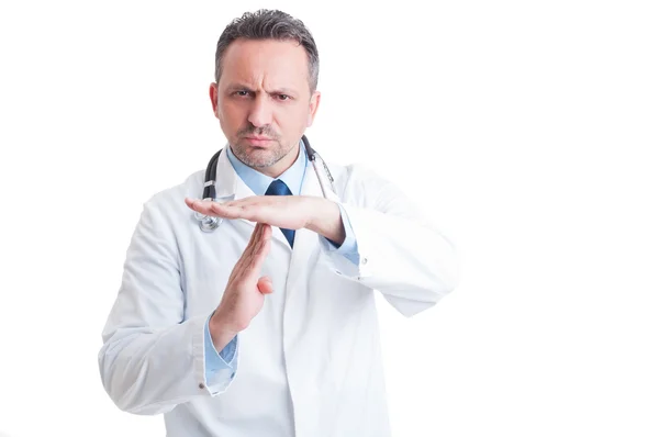 Serios medico o medico che richiede pausa e time out — Foto Stock