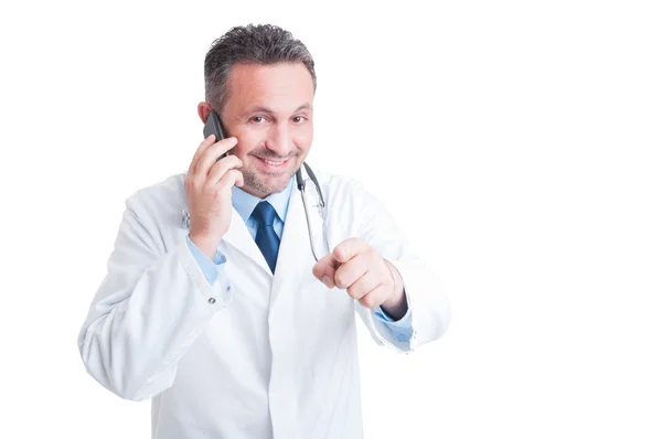 Llámenos para obtener asistencia médica telefónica o concepto de apoyo —  Fotos de Stock
