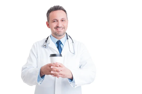 Médico o médico tomando el concepto de descanso de café — Foto de Stock