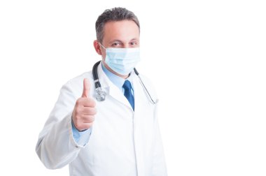 Doktor veya sağlık görevlisi jest gibi gösterilen teşvik