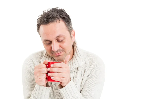 Homem doente no conceito de gripe de inverno — Fotografia de Stock