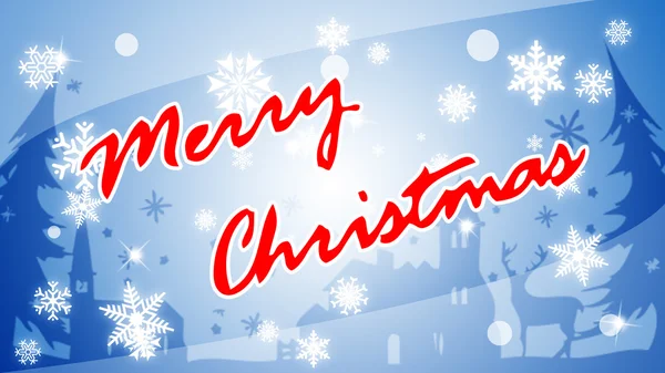 Červené a modré veselé vánoční pozdrav — Stock fotografie