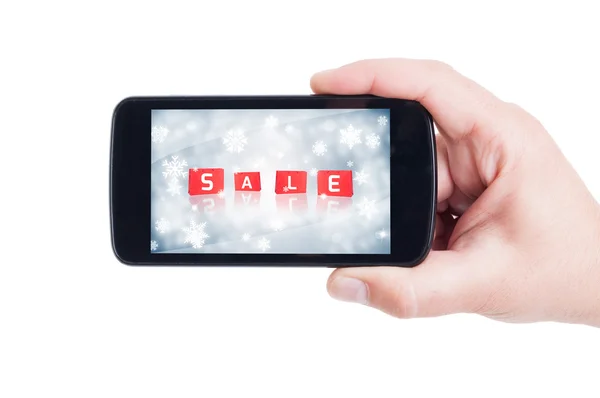 Försäljning konceptet med telefonens skärm eller skärm — Stockfoto