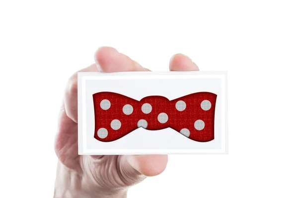 Bowtie vermelho com bolhas brancas — Fotografia de Stock