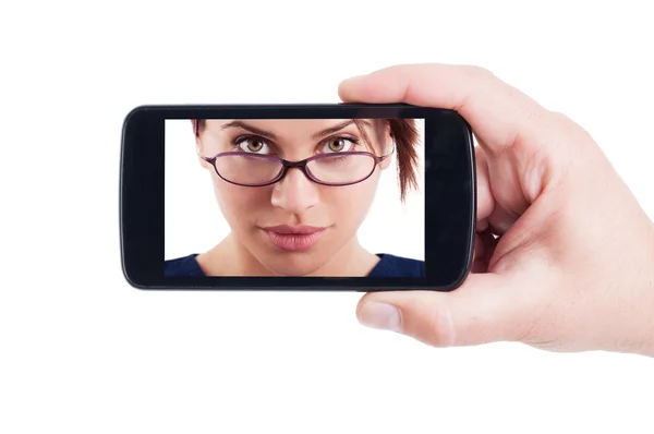 Beautiful woman wearing eyeglasses picture — Stock Photo, Image