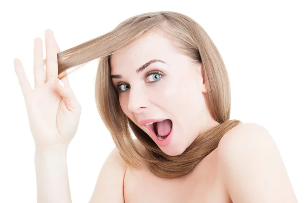 Penteado ou conceito de estilo de cabelo — Fotografia de Stock