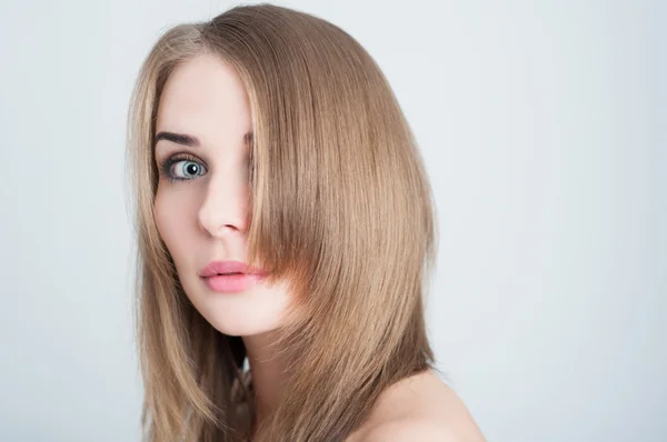 Medium length blonde hair concept — Stock Photo, Image