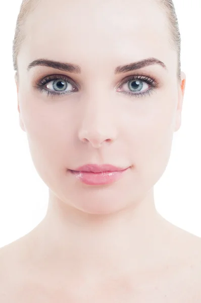 Head of beautiful woman with perfect skin — Stock Photo, Image