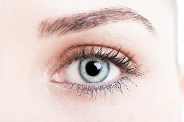 女性モデルの緑の目のクローズ アップ — ストック写真