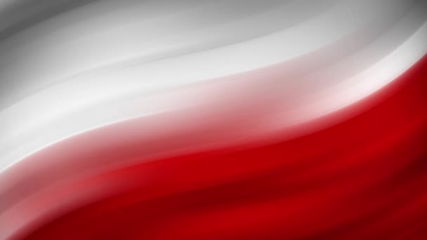 Bandera Ondeante Abstracta Polonia Animación Bucle Sin Costuras Pantalla Completa — Vídeos de Stock