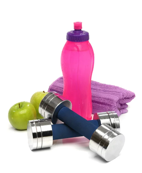Conceito de fitness com uma garrafa de água — Fotografia de Stock