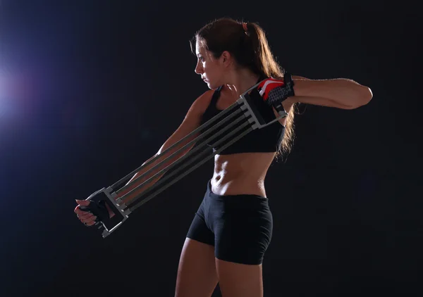 Fitness. Young woman doing exercise — Stock Photo, Image