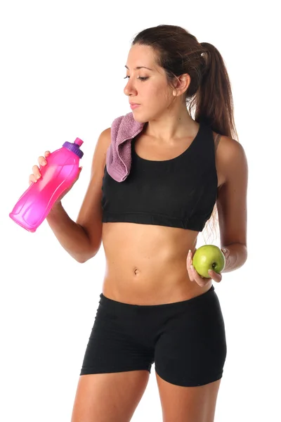 Healthy lifestyle. Fitness woman drinking water — Stock Photo, Image