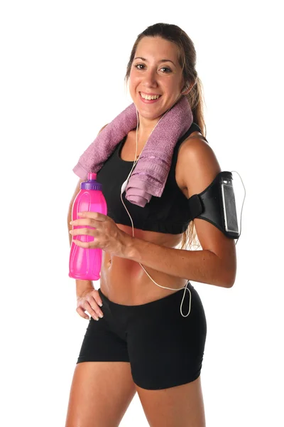 Healthy lifestyle. Fitness woman drinking water — Stock Photo, Image