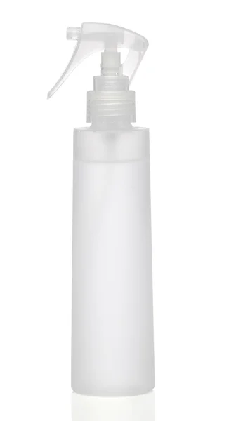 Spray bianco vuoto con dispenser isolato sullo sfondo — Foto Stock