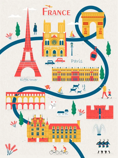 Fransa Seyahat Posteri — Stok Vektör