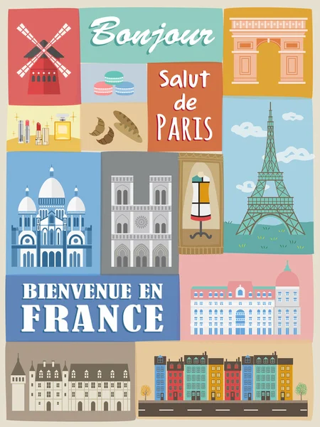 Modern France poster — Stock Vector