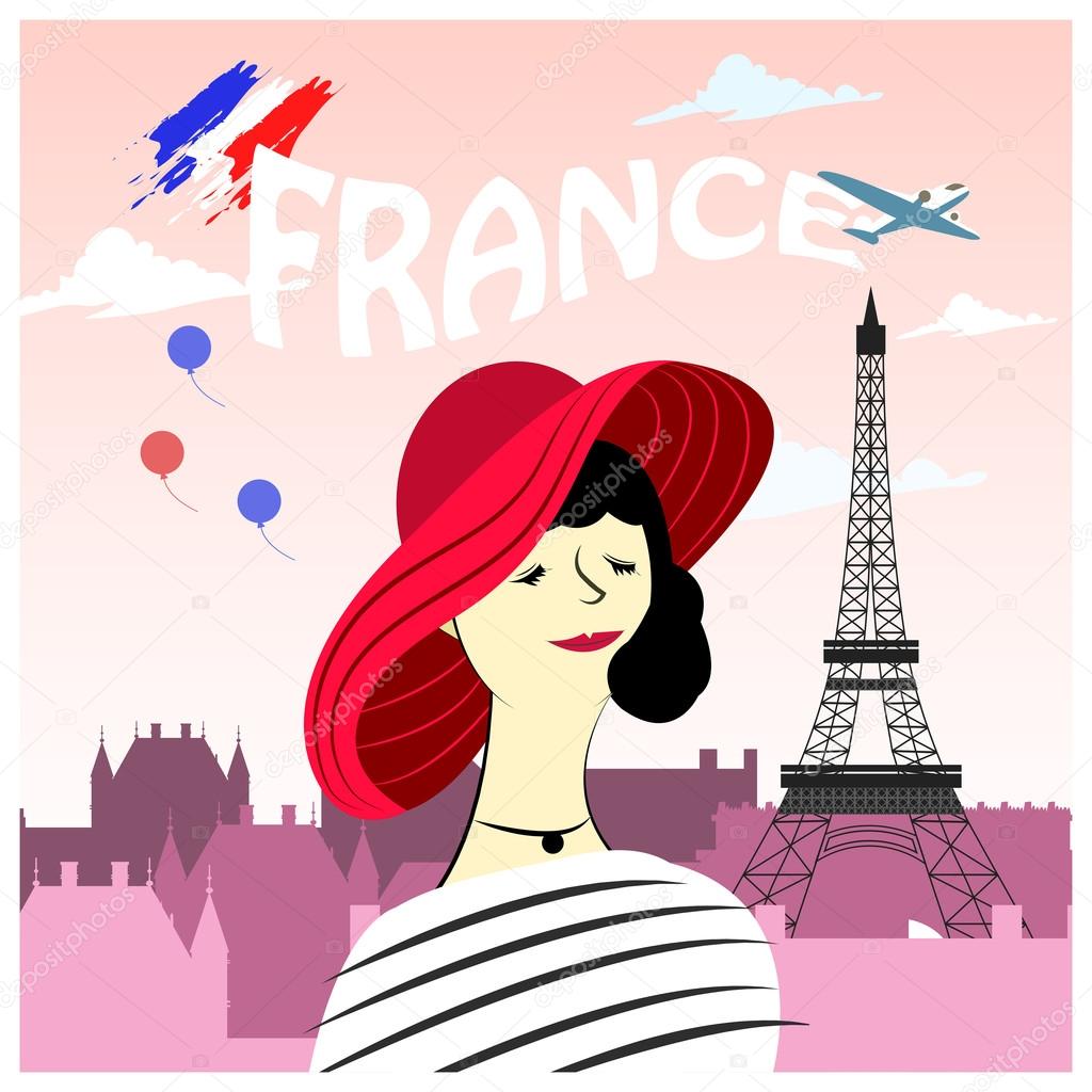 fashion French woman poster 