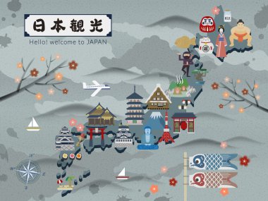 Japonya seyahat harita