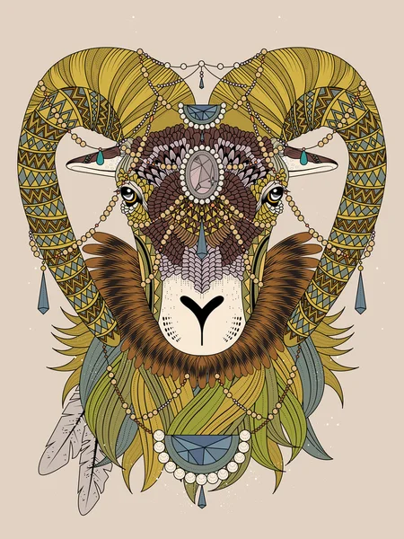Página para colorear cabra bighorn — Archivo Imágenes Vectoriales