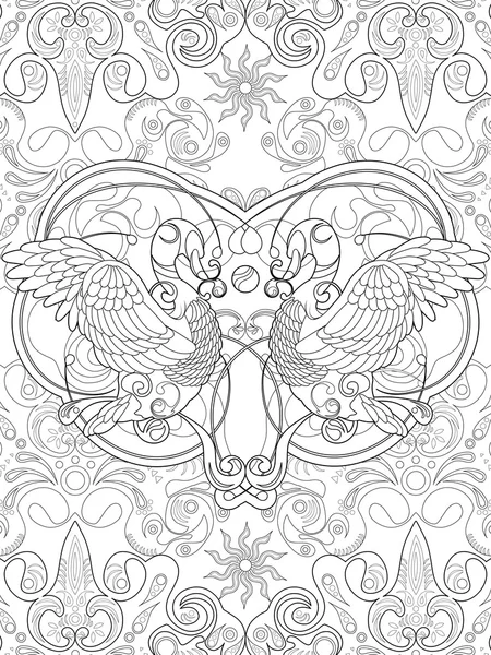 Página elegante cisne para colorear — Archivo Imágenes Vectoriales