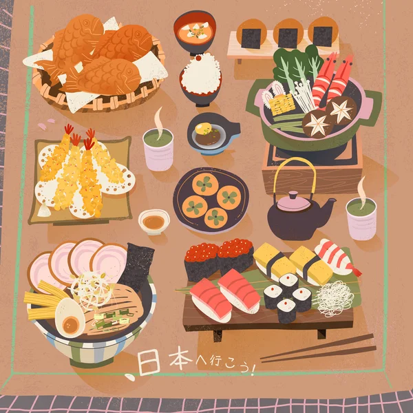 Плакат деликатесов Японии — стоковый вектор