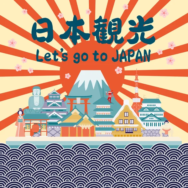Japonsko cestovní plakát — Stockový vektor