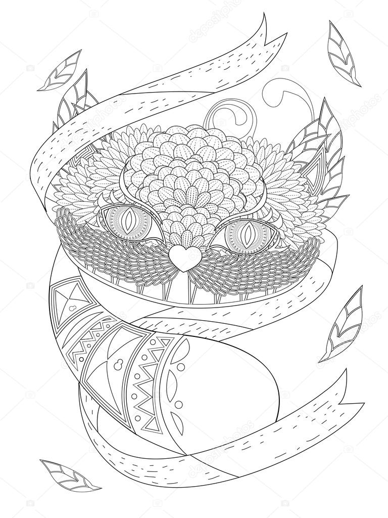 smile cat coloring page