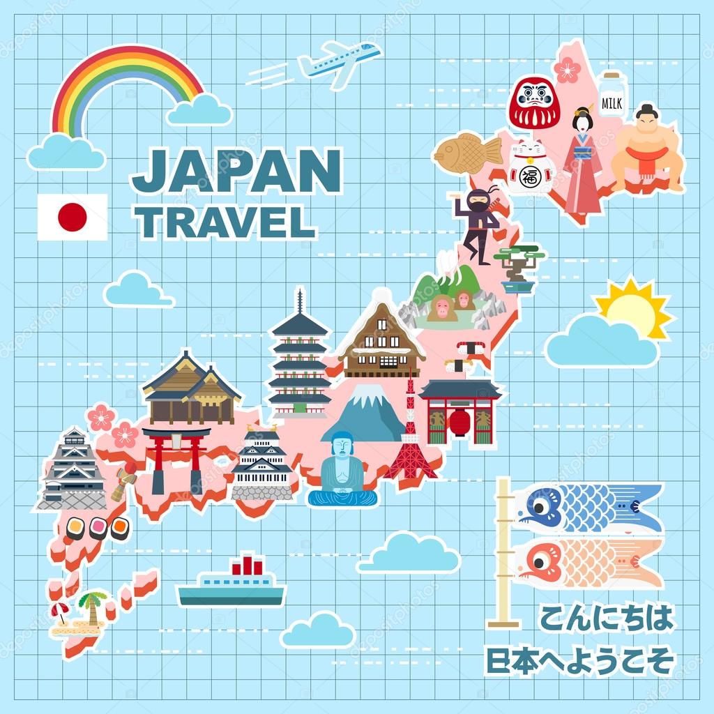 japonsko mapa Japonsko cestovní mapa — Stock Vektor © kchungtw #103773854 japonsko mapa