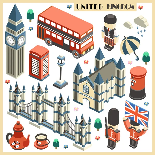 Royaume-Uni collection de voyages — Image vectorielle