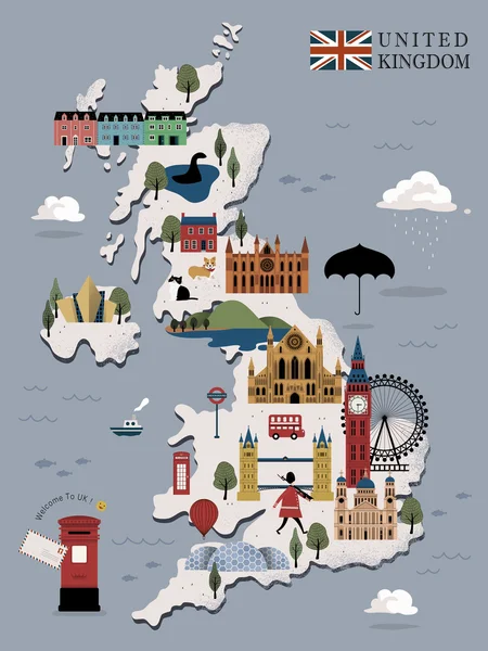 United Kingdom travel poster — Stock Vector