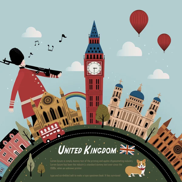 United Kingdom travel poster — Stock Vector