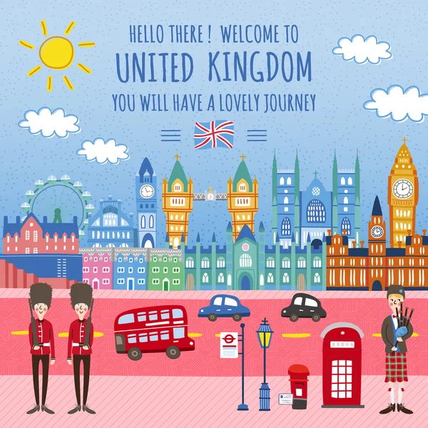 United Kingdom travel poster — Stock Vector