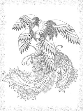 kuşlar yetişkin renklendirme sayfa