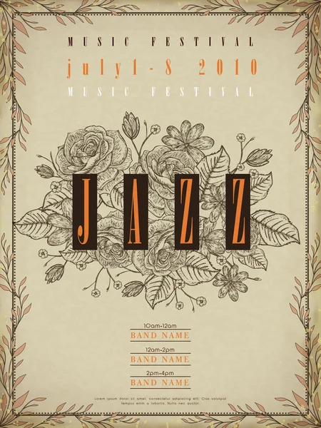 Poster festival Jazz - Stok Vektor