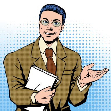 İş adamı yolu gösterir.