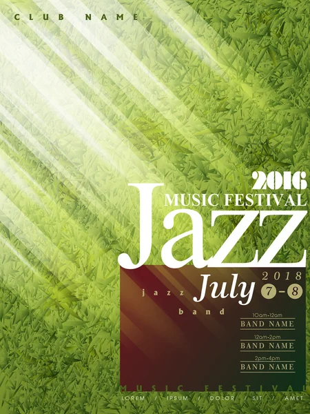 Gabarit affiche jazz design — Image vectorielle