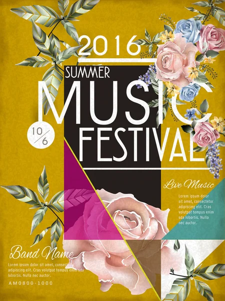 Muziek festival posterontwerp — Stockvector