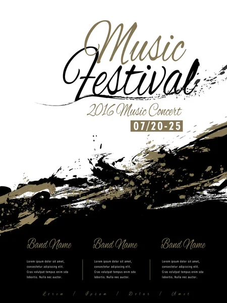 Diseño de póster festival de música — Archivo Imágenes Vectoriales