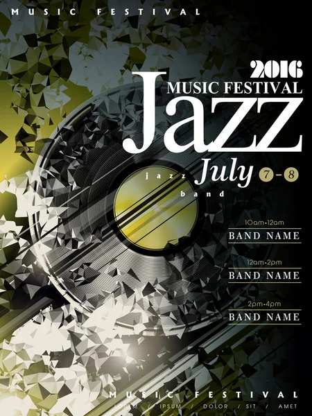 Design modello poster jazz — Vettoriale Stock