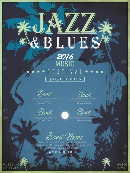 Design de cartaz festival de jazz —  Vetores de Stock