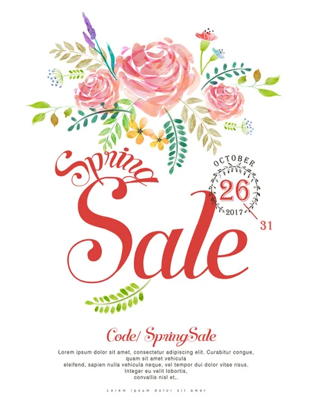 Design de cartaz de venda de primavera graciosa —  Vetores de Stock