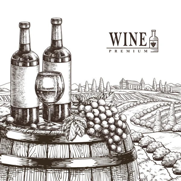 Exquisite winery poster design — Stock Vector