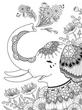 muhteşem fil boyama sayfası