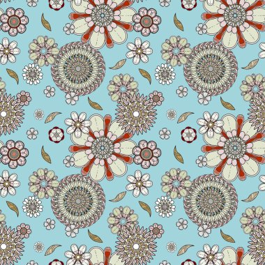 renkli kesintisiz çiçek desenli